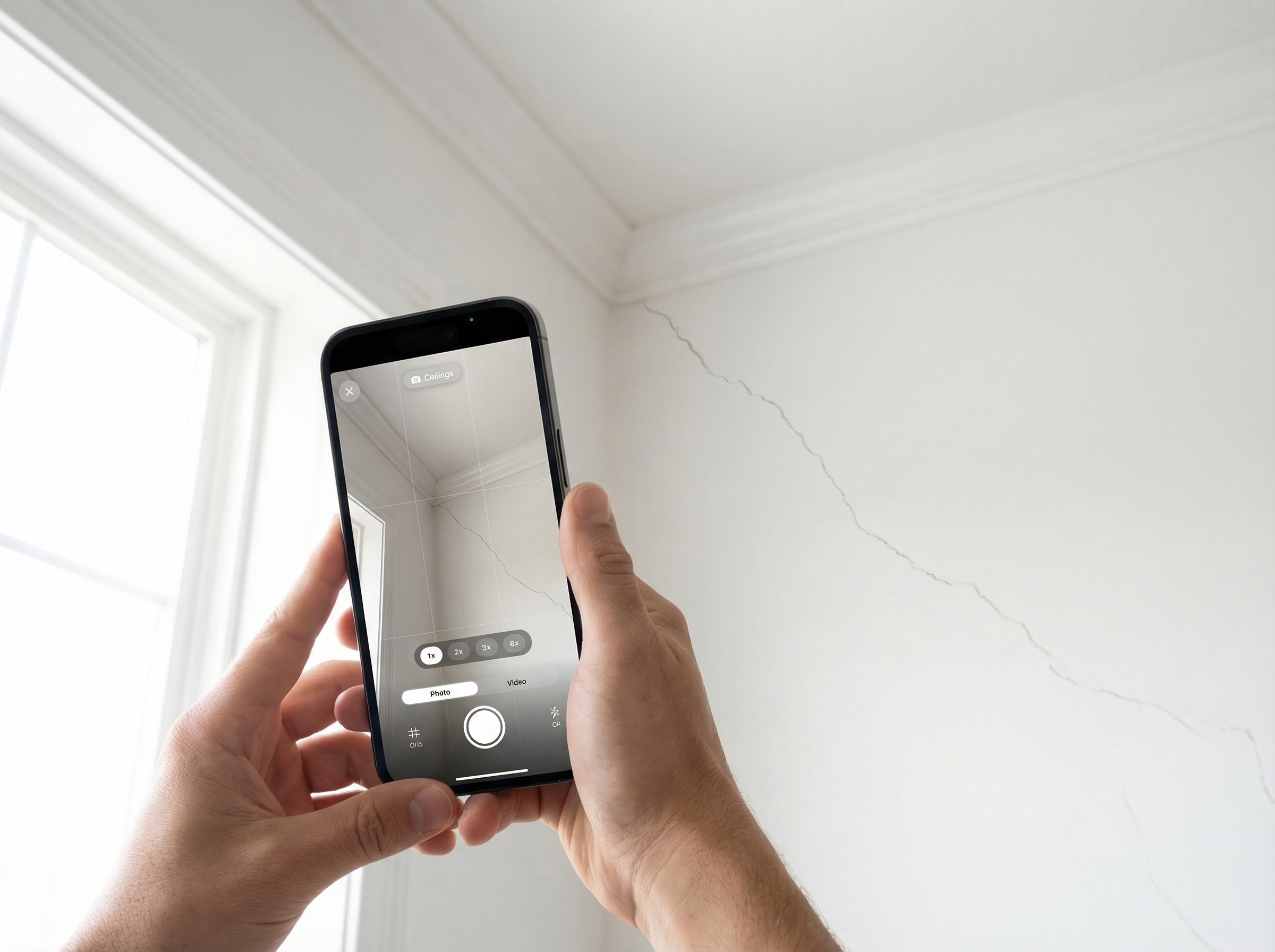 Capturing photo evidence of an issue during a property walkthrough